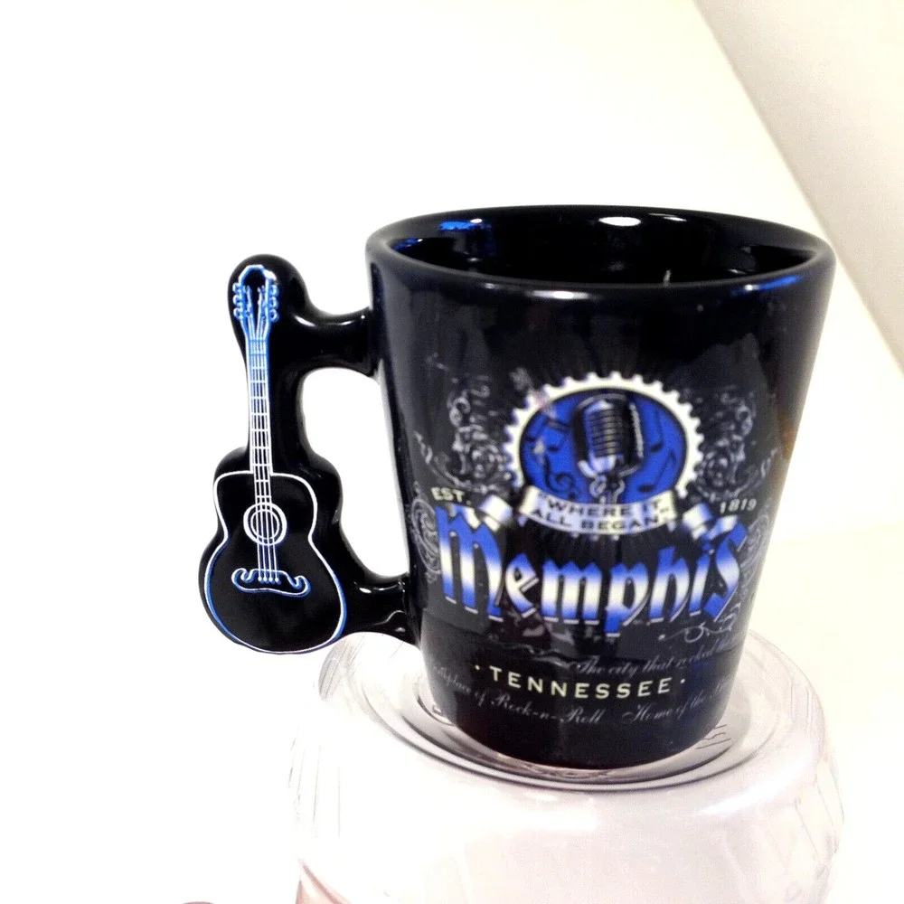 Vintage Souvenir Memphis Tennessee Guitar Handle Shot Glass Whiskey